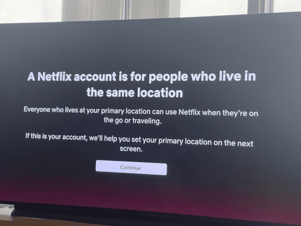 Netflix disallowing password sharing